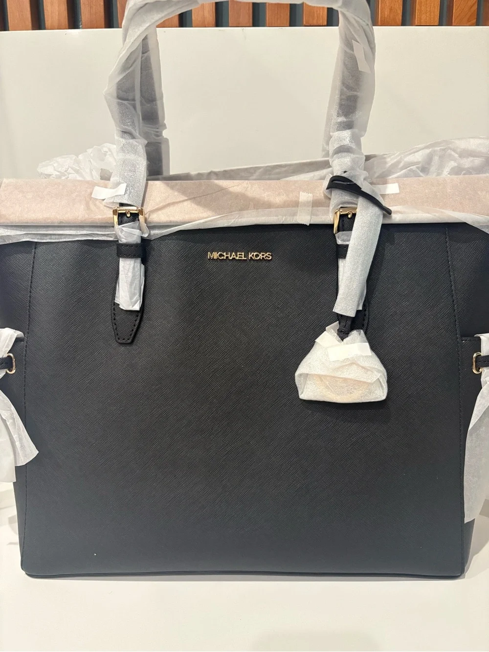 Michael Kors Black Leather Gilly Tote Bag